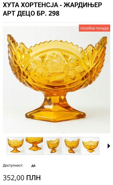 Kante: Bombonijera nova iz 30ih. godina. presovano staklostaklara — 4