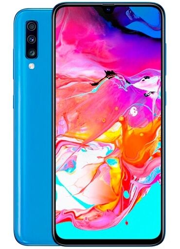 стекло на камеру: Samsung Galaxy A70, Колдонулган, 128 ГБ, түсү - Көгүлтүр, 2 SIM