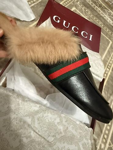 soft shell: GUCCI Princetown Leather Slippers with Fur - Модель: Princetown — 5