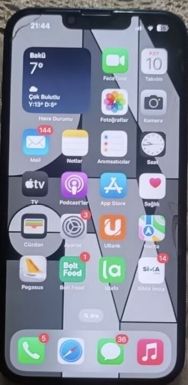 Apple iPhone: IPhone 14, 128 GB, Zəmanət, Face ID, Sənədlərlə