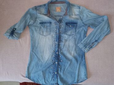Košulje, bluze i tunike: M (EU 38), L (EU 40), Viskoza, bоја - Svetloplava