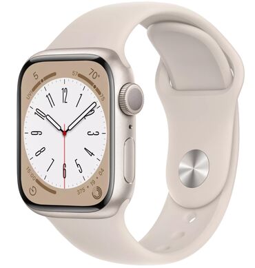 titan saat: Apple Watch 8 41mm Starlight Aluminum case Starlight Sport Band