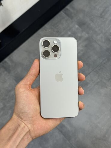 айфон 15 про max: IPhone 15 Pro Max, Колдонулган, 256 ГБ, Natural Titanium, Куту, 87 %