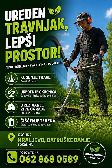 Household services: Profesionalne usluge uređenja travnjaka i dvorišta - Košenje trave – — 1