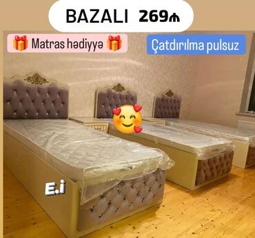 sade yataq mebeli: Çatdırılma pulsuz matras 🎁