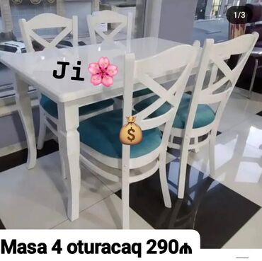 прозрачный стол: Yeni, 4 stul