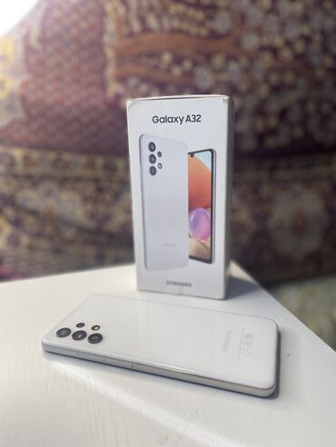 телефон 12000: Samsung Galaxy A32, Новый, 64 ГБ, цвет - Белый, 2 SIM