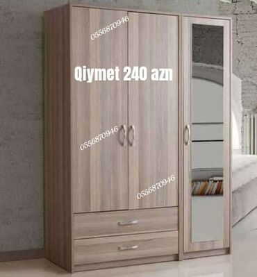 Dolablar: Yeni, Açılan, 3 qapılı Düz dolab, Qarderob, paltar dolabı, Azərbaycan — 1