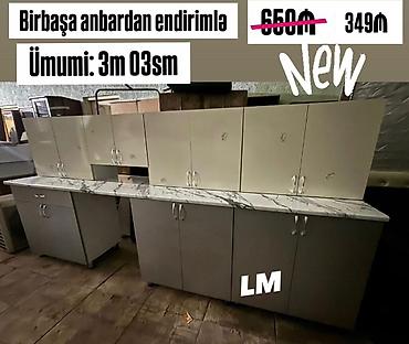 2ci el metbex mebeli: Mətbəx mebel dəsti - Ümumi ölçü: 3 m 03 sm - Birbaşa anbar endirimi - — 1