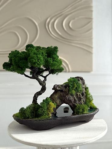 Другой декор и предметы интерьера: Декоративное дерево бонсай, выполненное из стабилизированного мха — 49