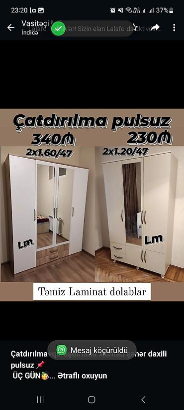 Мебель: *Çatdırılma+quraşdırılma xidməti şəhər daxili pulsuz* 📌 *ÜÇ GÜN🥳* — 1