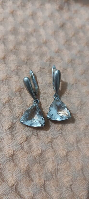 часы пандора: Серебряные серьги, 925 проба, с Горным хрусталем. 2500 сом