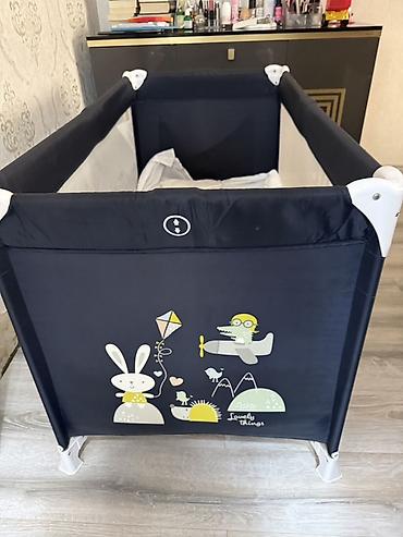 bacu dosəklər: Cam “SONNO” uşaq səyyar çarpayısı - Rəng: tünd göy (ağ plastik — 3