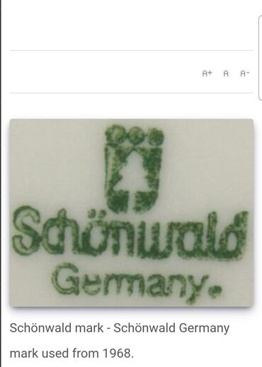 Činije: Sosijera nova 1968g+ Schonwald Nemacka. Sosijera nova,mali zarezi na — 10