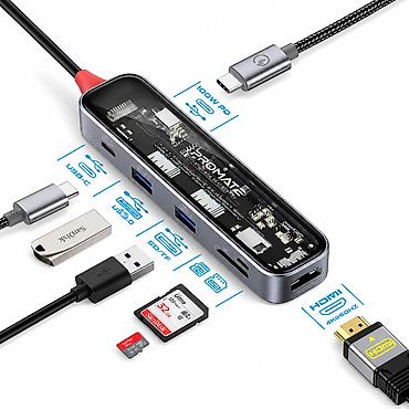 №: 16342 Məhsulun adı: USB hub Promate 7‑in‑1 Multiport Slim Brend