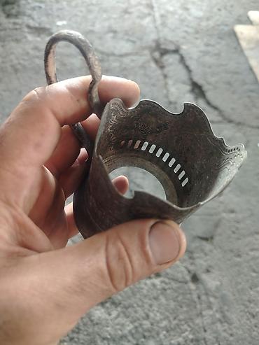 Süfrə aksesuarları: Antik metal stəkanaltı (podstakannik) - Material: metal ərintisi - — 2