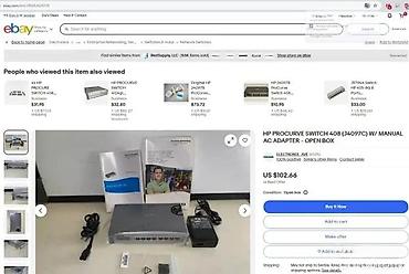 Modemi, ruteri i mrežni uređaji: HP ProCurve Switch 408 (model J4097C) - Mrežni preklopnik sa 8 Fast — 6