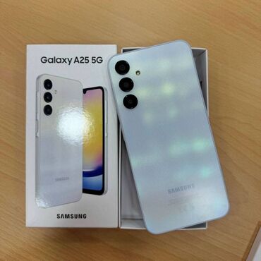 телефон fly ds: Samsung Galaxy A25, 256 ГБ, цвет - Голубой, Сенсорный, Отпечаток пальца, Две SIM карты