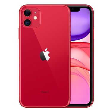 айфоны 7: IPhone 11, Колдонулган, 128 ГБ, Кызыл, Заряддоочу түзүлүш, Коргоочу айнек, Каптама, 74 %