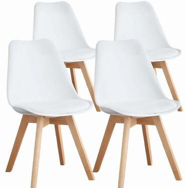 стулья барные: Qonaq otağı üçün, Yeni, Qatlanmayan, rəng - Ağ Stul