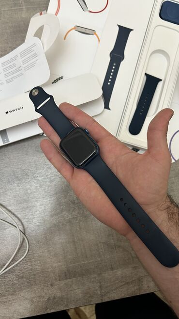 редим 7: Продаю Apple Watch Series 7 45mm синие Полный комплект Акб: 99%