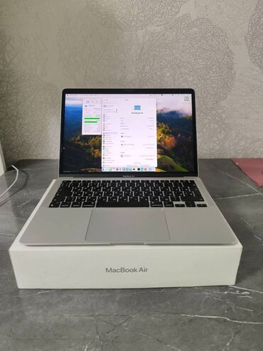 ноутбук macbook: Ноутбук, Apple, 16 ГБ ОЗУ, Apple M1, Б/у, память SSD