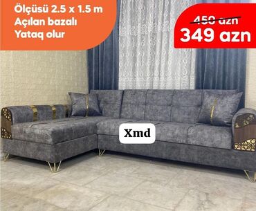 Divan və kreslo dəstləri: Künc divan, Yeni, Açılan, Bazalı, Parça, Şəhərdaxili pulsuz çatdırılma