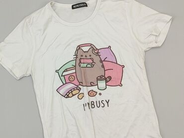 białe bluzki z bufiastymi rękawami: T-shirt, XS, stan - Dobry