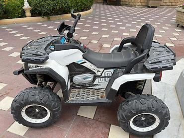 şaxta baba oyuncagi: Uşaq üçün elektrikli ATV (kvadrosikl) - Rəng: ağ-qara, idman — 4