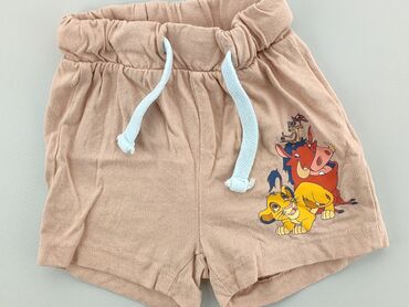 spodnie ocieplane dla chłopca: Szorty, Disney, 6-9 m, stan - Dobry