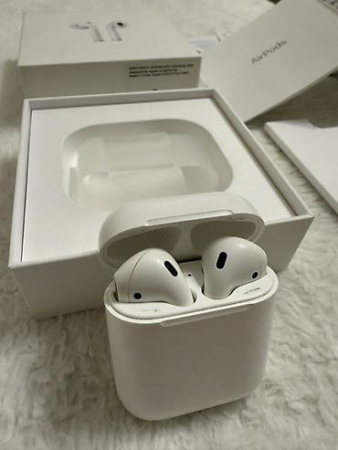 black: Беспроводные наушники-вкладыши, Apple, Airpods 2, Б/у — 2