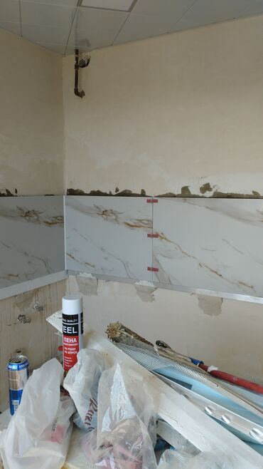Plitə işləri: Mərmər naxışlı keramika kafel və plitə döşəmə/divar işi - Məkan — 5