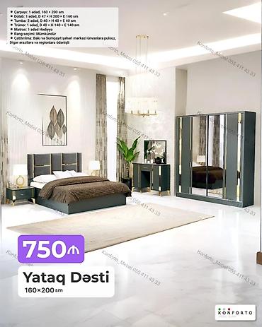 Ev və bağ: Yataq Dəsti – 160×200 sm Komplektə daxildir: - Çarpayı: 1 ədəd — 1