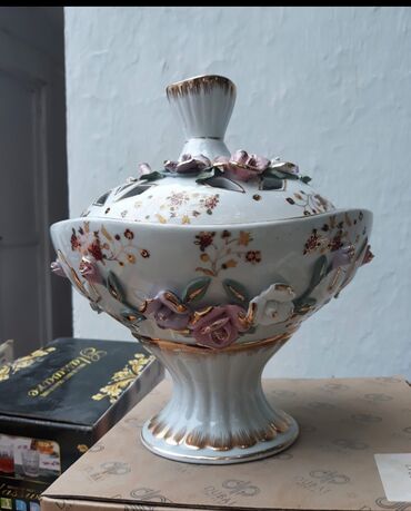 Tort və şiriniyyat qabları: Tort və şiriniyyat qabı, rəng - Göy, Farfor — 7