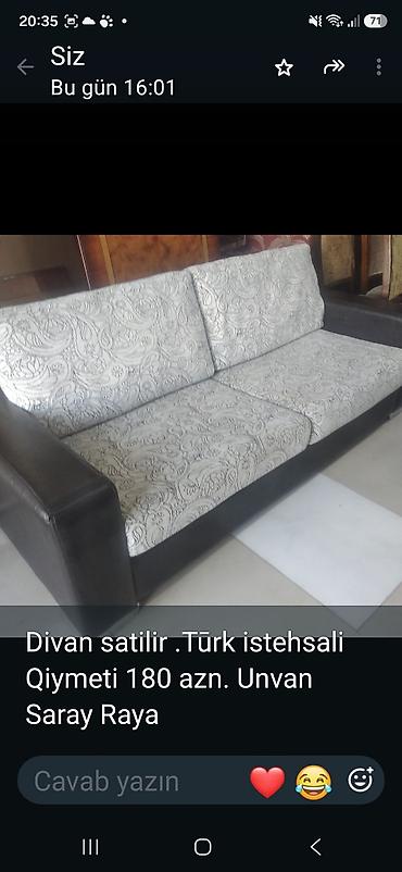 Divanlar: Türk istehsalı divan - Material: qara rəngli eko‑dəri korpus, naxışlı — 1