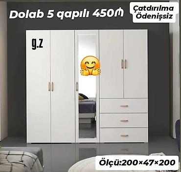 Dolablar: Dolab yeni qarderob paltar dolabı güzgülü beş qapılı — 1
