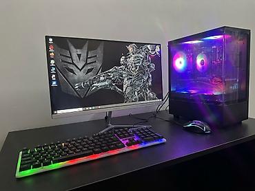 Настольные ПК и рабочие станции: Игровой компьютер с подсветкой RGB + монитор, клавиатура и мышка — 1