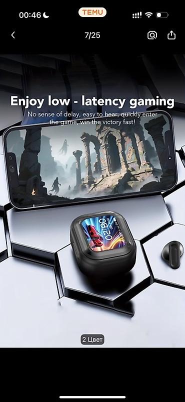 аккумулятор bluetooth: TWS simsiz qulaqlıq + displeyli şarj qabı - Ultra uzun batareya ömrü — 7