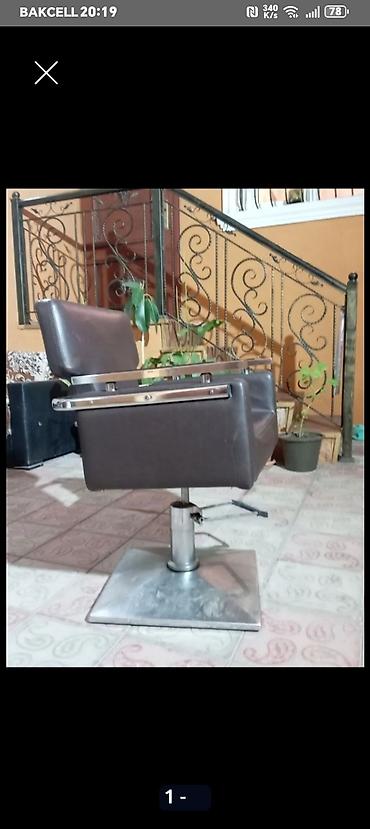 bar stoyka: Peşəkar bərbər/kosmetologiya kreslosu - Material: qara rəngli — 2