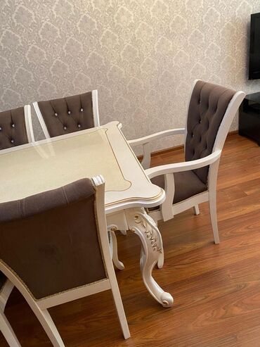 stol ve stul destleri: Qonaq otağı üçün, İşlənmiş, Açılan, Dördbucaq masa, 10 stul, Türkiyə