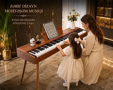 Uşaq dünyası: Elektro Pianino Qəhvəyi rəngli 88 klaviş tam oktava Pianino səslidir 4 — 8