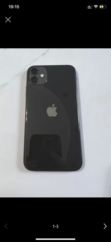 Apple iPhone: IPhone 11, Б/у, 128 ГБ, Черный, Защитное стекло, Чехол, Коробка, 77 %