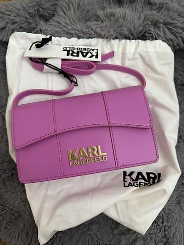 Çantalar: Karl Lagerfeld çiyin çantası - Rəng: bənövşəyi/çəhrayı ton - Material — 1