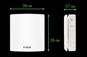 бризеры: Воздухоочиститель Funai Настенный, 30-35 м² — 2