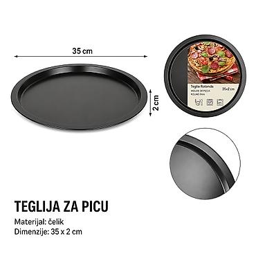 KMT Okrugla plitka posuda 2406103 - Opis: Plitki okrugli metalni pleh