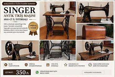 🧵 Antik Singer tikiş maşını – 1916-cı il istehsalı | Orijinal | İşlək