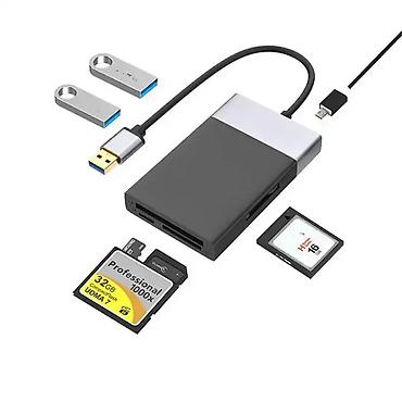 windows: 6‑in‑1 Kart Oxuyucu + USB Çoxaldıcı Hub (USB 3.0, SD, CF, XQD) — 1