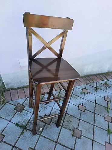 Stilske stolice: Barske stolice od punog drveta sa naslonom Stolice se prodaju po — 8