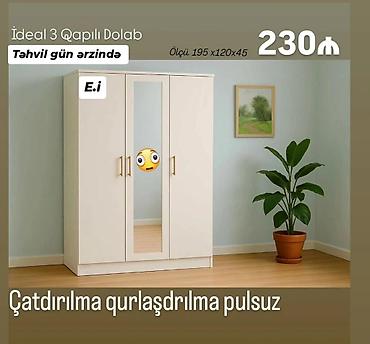 işıq lampaları: İdeal 3 qapılı dolab - Ölçü: 195 x 120 x 45 sm - Ön hissədə güzgülü — 1
