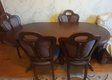 palıd parket qiymətləri: Qonaq otağı üçün, İşlənmiş, Oval masa, 6 stul